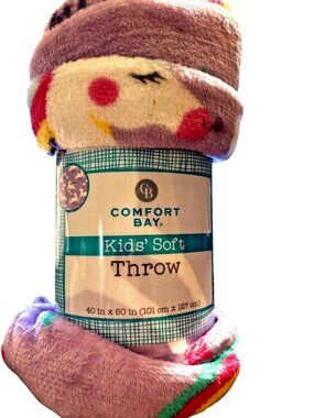 Comfort Bay Kids Soft Throw BELIEVE 40"X50" Unicorn Multicolor Design Polyester